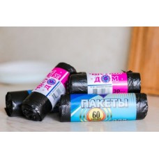 Мешки для мусора 35 л, черные, в рулоне 30 шт.