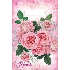 Пакет с вырубной неусиленной  ручкой ПНД 20*30 30мкм в ассортименте, упаковка 100шт 