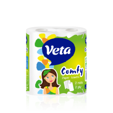 Полотенца бумажные двухслойные белые Veta Komfi