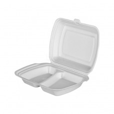Ланч-бокс из вспененного полистирола , безсекционный , 2-секционный, упаковка 100 шт