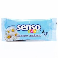 Влажные салфетки Senso baby детские с экстрактом ромашки (х15 шт/пачка)
